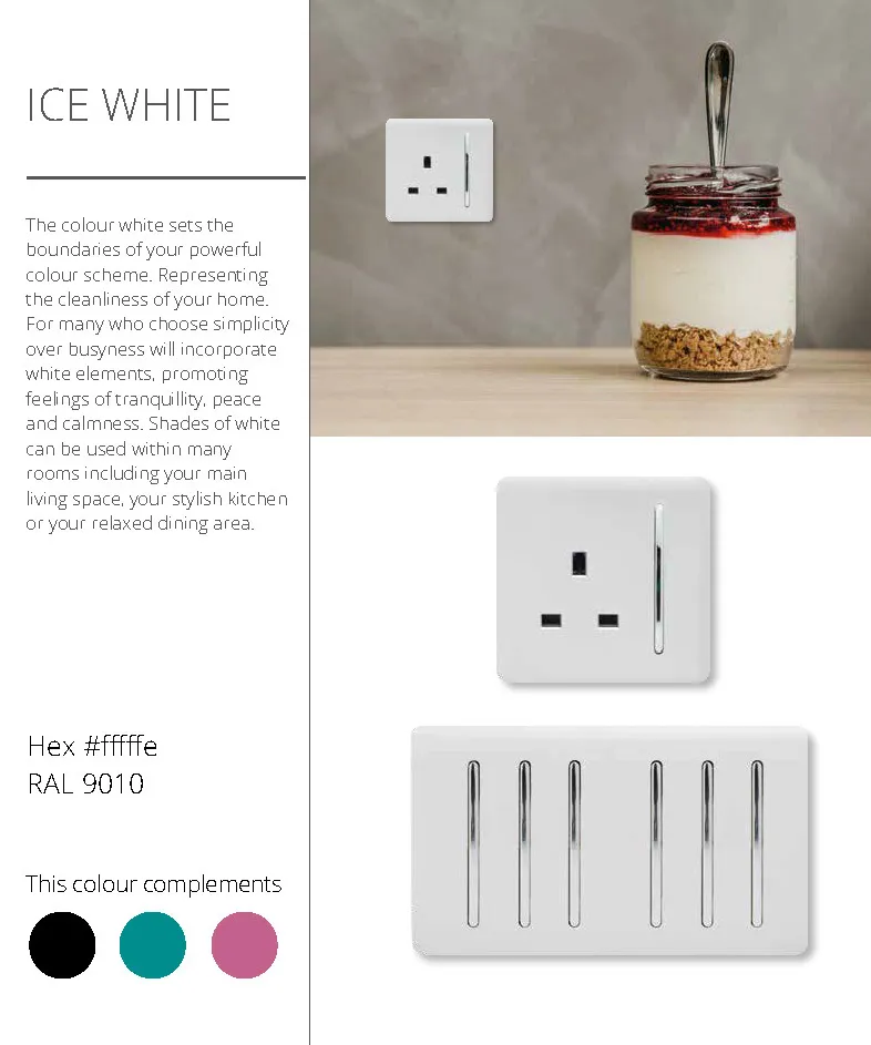 Ice White Wiring Accessories Trendi Decorative Screwless